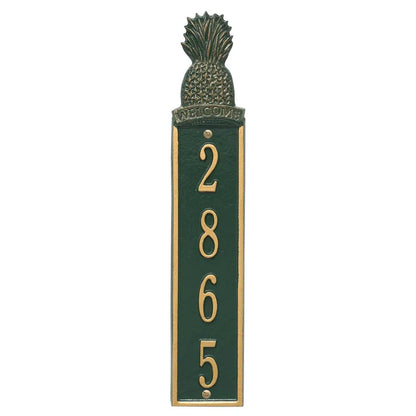 Whitehall Products Personalized Pineapple Vertical Wall Welcome Plaque One Line Bronze/gold